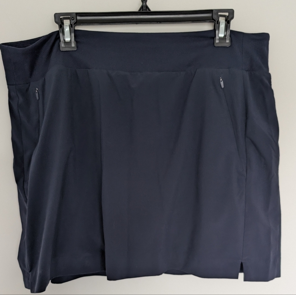 Athleta Skirt Womens 16 Soho Skort Shorts Blue Athletic Stretch Elastic Waist